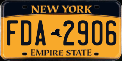 NY license plate FDA2906