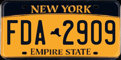 NY license plate FDA2909