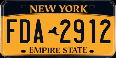 NY license plate FDA2912