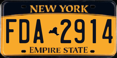 NY license plate FDA2914
