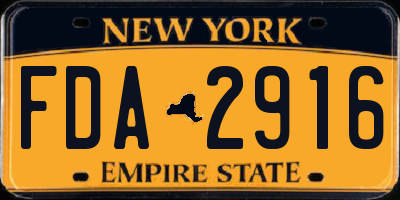 NY license plate FDA2916