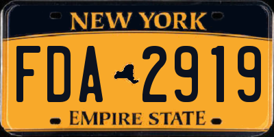 NY license plate FDA2919