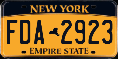 NY license plate FDA2923