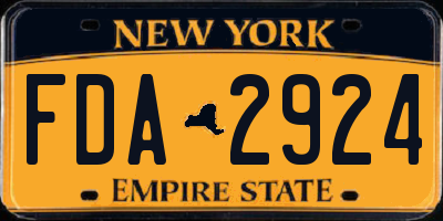 NY license plate FDA2924
