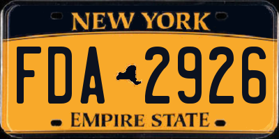 NY license plate FDA2926