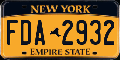 NY license plate FDA2932