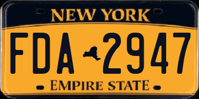NY license plate FDA2947