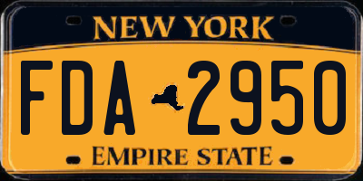 NY license plate FDA2950