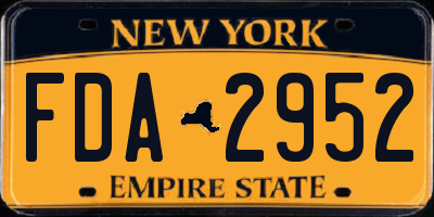 NY license plate FDA2952