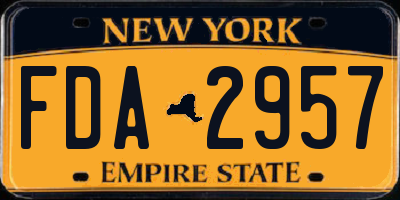 NY license plate FDA2957