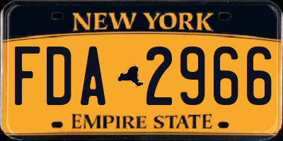 NY license plate FDA2966