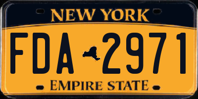 NY license plate FDA2971