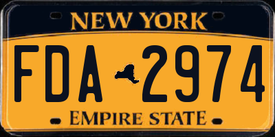 NY license plate FDA2974