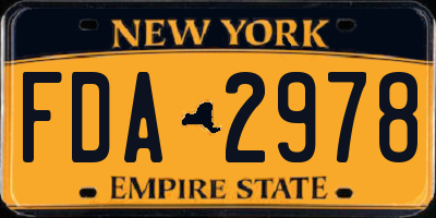 NY license plate FDA2978