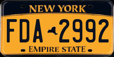 NY license plate FDA2992
