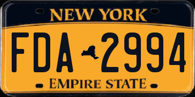 NY license plate FDA2994