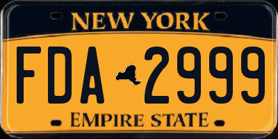 NY license plate FDA2999