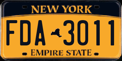 NY license plate FDA3011
