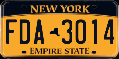 NY license plate FDA3014