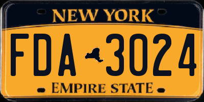 NY license plate FDA3024
