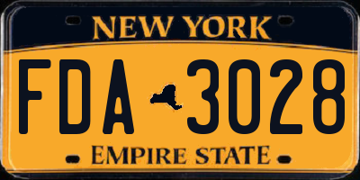 NY license plate FDA3028