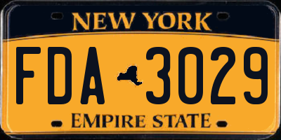 NY license plate FDA3029