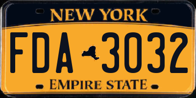 NY license plate FDA3032