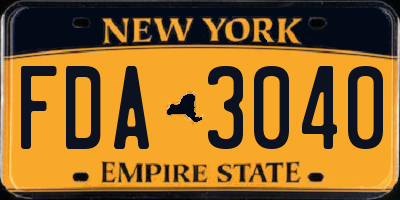 NY license plate FDA3040