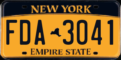 NY license plate FDA3041