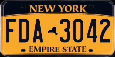 NY license plate FDA3042