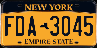 NY license plate FDA3045