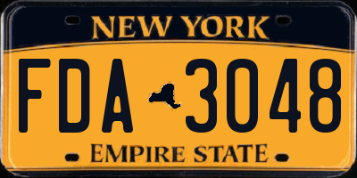 NY license plate FDA3048