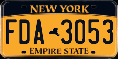 NY license plate FDA3053