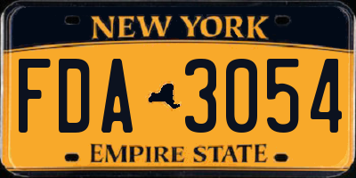 NY license plate FDA3054