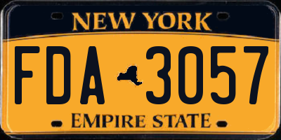 NY license plate FDA3057