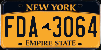 NY license plate FDA3064
