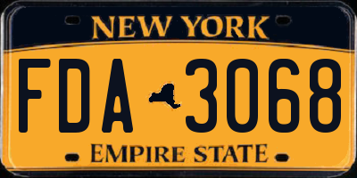 NY license plate FDA3068