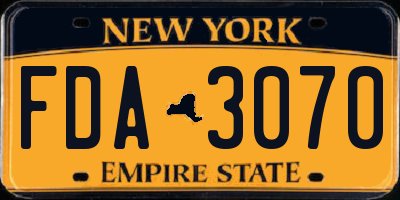 NY license plate FDA3070