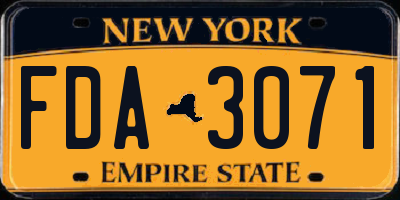 NY license plate FDA3071