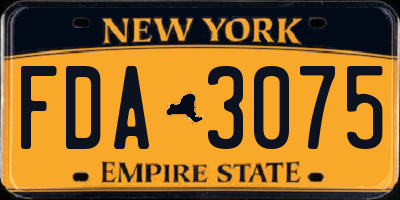 NY license plate FDA3075