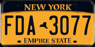 NY license plate FDA3077