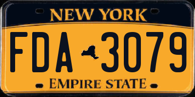 NY license plate FDA3079