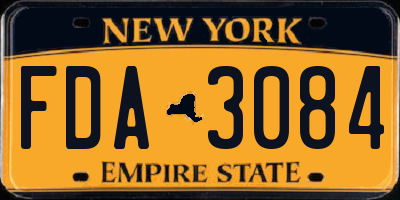 NY license plate FDA3084