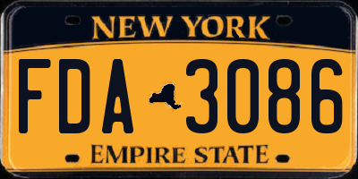 NY license plate FDA3086