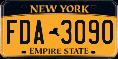 NY license plate FDA3090