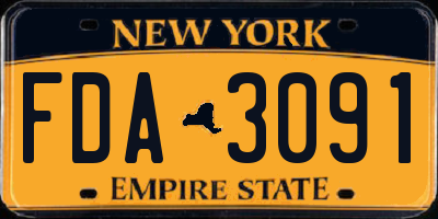 NY license plate FDA3091