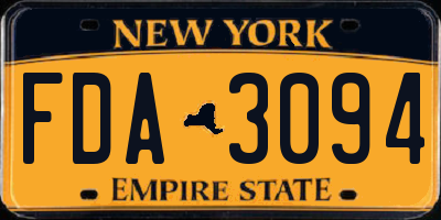 NY license plate FDA3094
