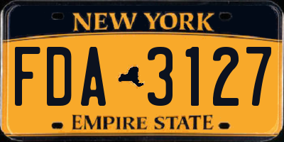 NY license plate FDA3127