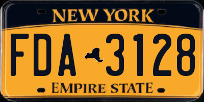 NY license plate FDA3128
