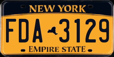 NY license plate FDA3129